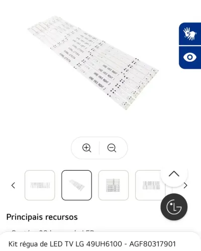 Kit Régua LED TV LG 49UH6100 - AGF *