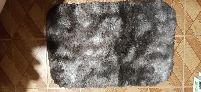 Tapete Peludo Cinza e Marrom para Sala NOVO 73Cmx50Cm