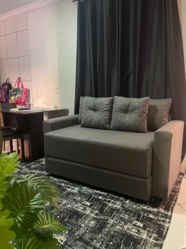 Sofá cama 2 lugares (conforto qualidade resistência) várias cores pague na entrega