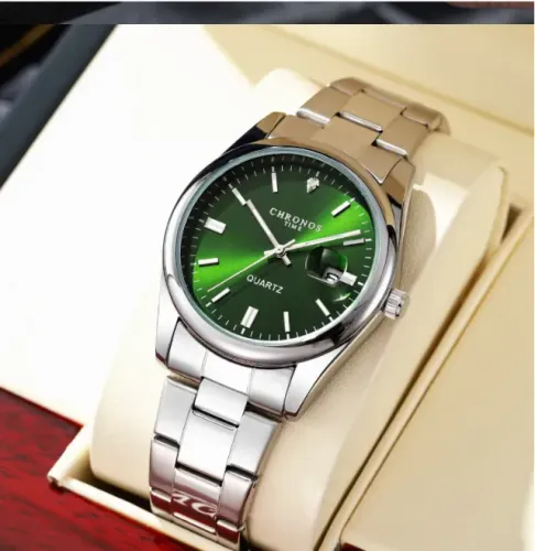 CHRONOS - Relógio Masculino de Pulso Quartz com Aço Inoxidável | Impermeável e Luminosa