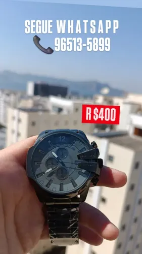 Relógio Diesel 10 Bar 100% Funcional na Cor Cinza Grafite