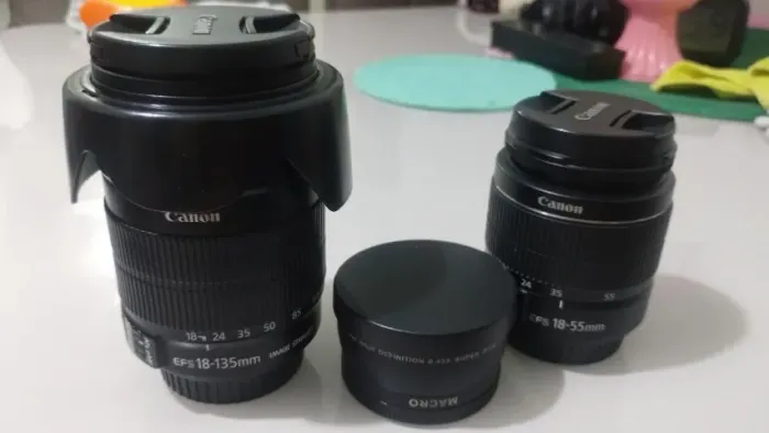 Kit Lentes Canon EF-S (18-135mm e 18-55mm) + Lente Conversora Super Wide/Macro