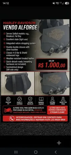 VENDO PAR DE ALFORGES PARA SOFTAIL