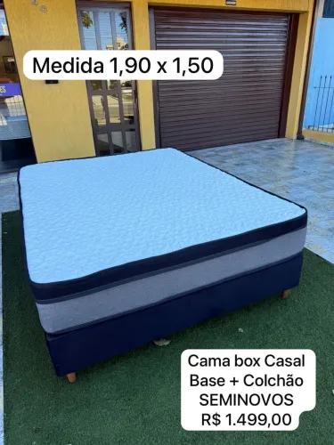 Cama de Casal Seminova BASE + COLCHÃO - Entrego!