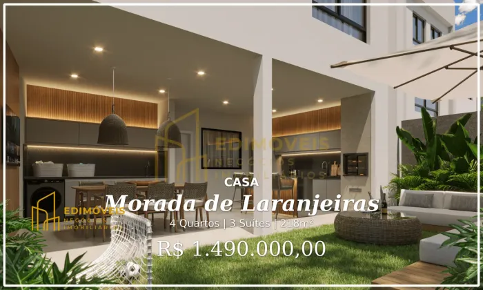 Morada de Laranjeiras: Casa Moderna com 4 Quartos e Área de Lazer Completa!