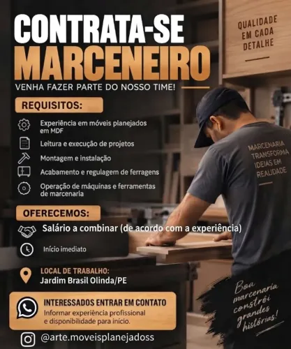 VAGA MARCENEIRO