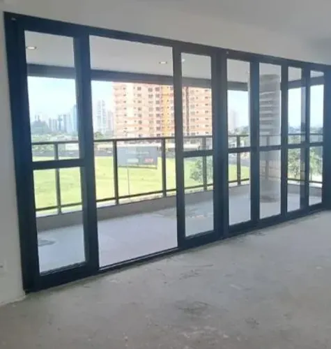 Porta Balcão 4.90 L x 2.37 A alumínio preto nova só instalar completa.