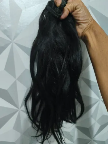 3 TELAS DE CABELO HUMANO BEM CHEIAS,45 CENTÍMETROS