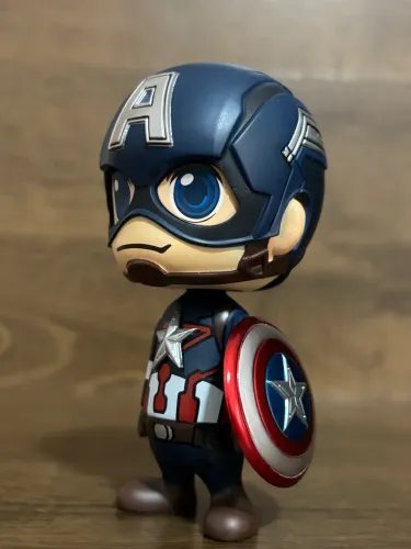 Colecionável Bobble Head Capitão América Cosbaby Original Hot Toys Marvel Vingadores