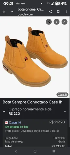 Bota original Case n°38 aceito cartão l