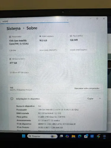 Notebook dell i5