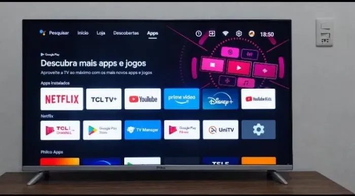 Vendo smart tv 43 polegadas marca Philco sistema Android semi nova