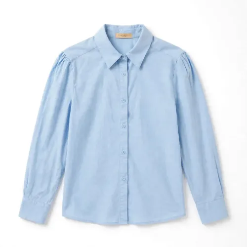 Blusa azul de botão