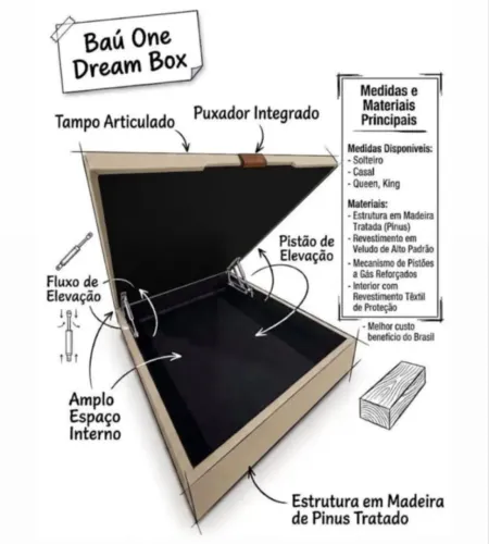 CAMA BAÚ CASAL PADRÃO nova com garantia de fábrica 