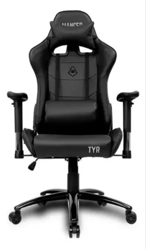 Cadeira de escritório Mancer Tyr MCR-TYR-PRP01 gamer preta com estofado de couro sintético