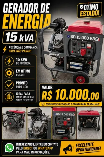 Gerador de energia 15 kva
