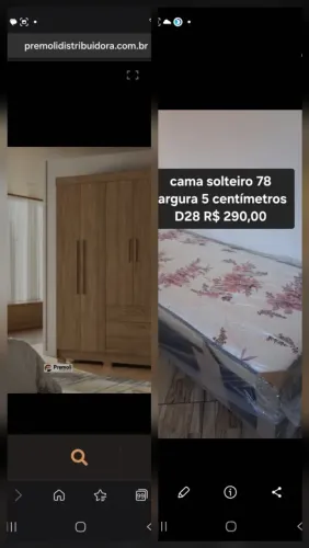 Guarda-Roupa Londrina 1.30cm C/4 Portas, 2 Gavetas COMBO CAMA GRATIS