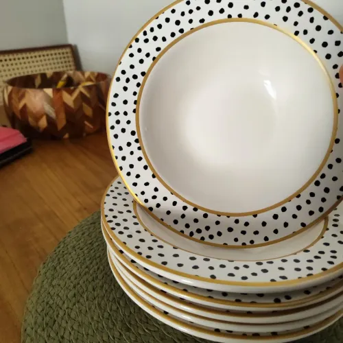 Jogo 6 pratos de porcelana Amaro home