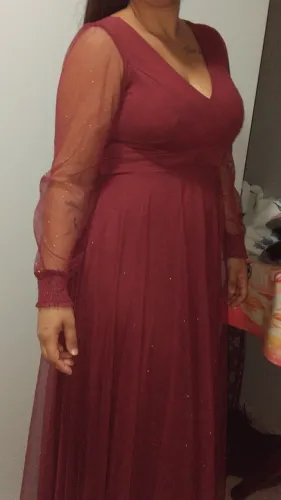 Vestido festa marsala G