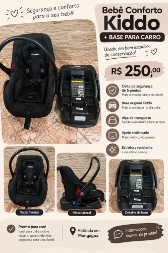 Bebê Conforto Kiddo + Base