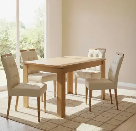 Conjunto de Jantar Firenze Flutuante 4 Lugares