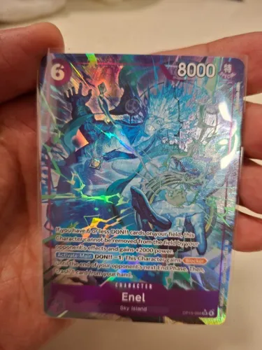 Enel One piece TCG SR + Enel SEC art + 2 top loader magnético
