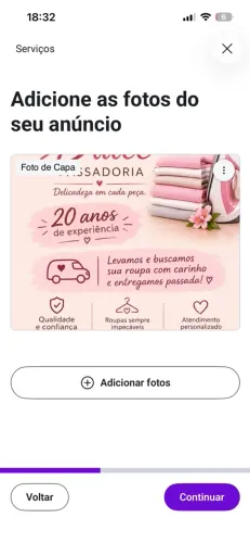Serviço exclusivo de passar roupas.
