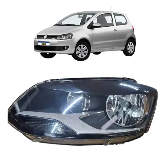 Farol Esquerdo Fox Spacefox 2010 A 2014 Mascara Negra Duplo Esquerdo/motorista