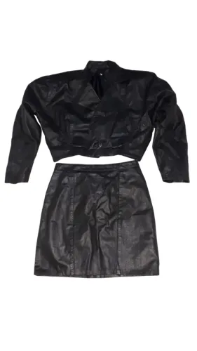 Conjunto Saia + Jaqueta - 100% Couro