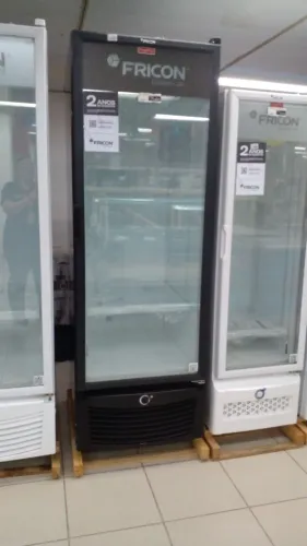 FREEZER VERTICAL DE 569 LITROS COM PORTA DE VIDRO, PRETO, NOVO, DA MARCA FRICON, PROMOÇÃO!