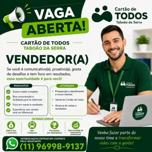 Vaga para promotor de recorrência 