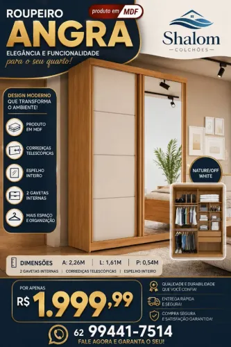 Guarda roupa solteiro MDF