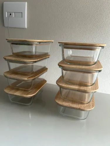 Kit com 11 potes de vidro