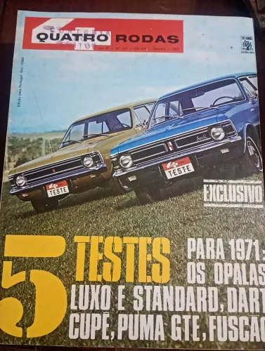 Revista 4 Rodas 5 testes com os opalas 1971