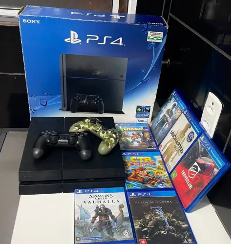 Ps4 completo com jogos e controlea