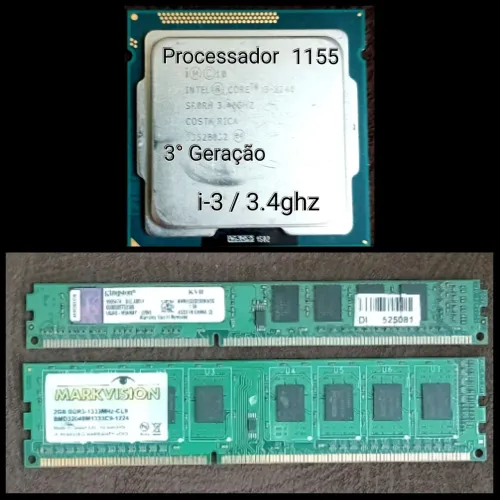 Kit Processador 1155 i-3-3.4ghz + Memória 4gbram