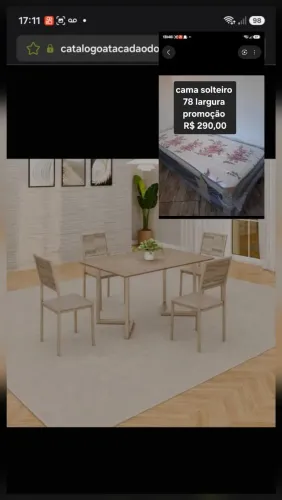 MESA 4C MOVEIS TEIXEIRA MAIA RETANGULAR 120X90 CREME C/ CORDA NAUTICA / CHAMPANHE PROA