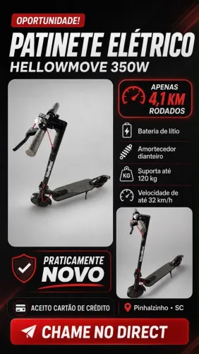 Patinete Elétrico Novo - Oportunidade Única