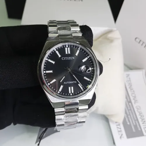 Relógio Novo Citizen Tsuyosa Automático Black Dial Sapphire Full Set 40mm Ref NJ0150-81E