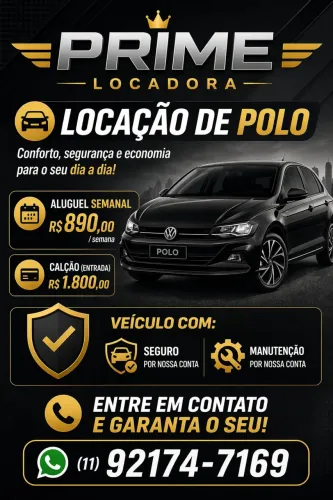 Aluguel de veículos para Uber. 