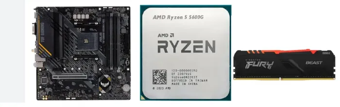 Kit Ryzen 5 5600g B550e- Wifi- Memória 32gb Fury Beast Rgb 2 pentes de16gb