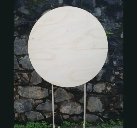 Painel redondo de madeira para festa 1.50x1.50