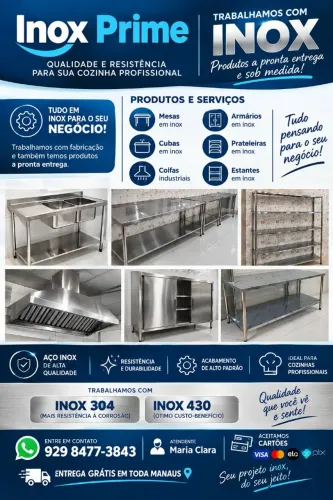 Tudo em inox para o seu negócio