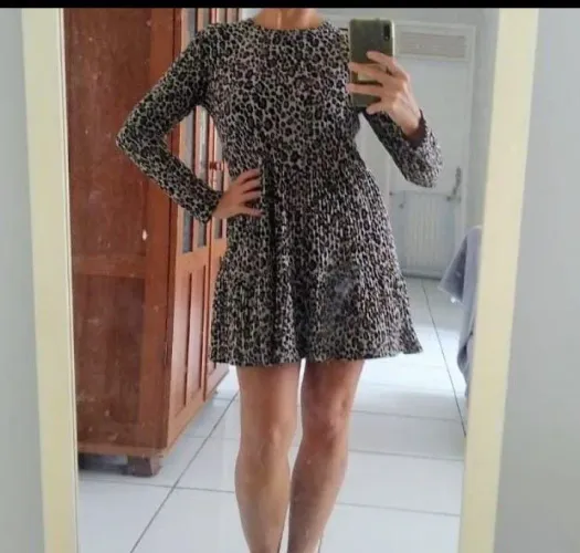 Vestido Zara animal print Tamanho M
