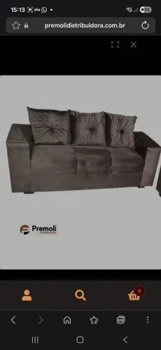 Sofa Pop Bela 3/ Lugares Veludo Cor Cinza Escuro- almofadas soltas Pés em Madeira