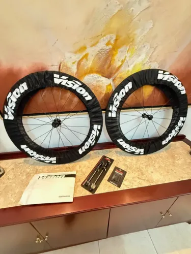 Rodas de Carbono ORIGINAIS Vision SC 55mm para Freio no Aro (Rim Brake).