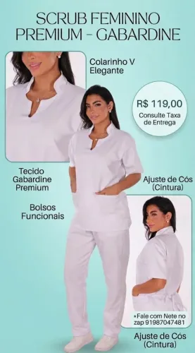SCRUBS BÁSICOS BRANCOS/PIJAMAS CIRÚRGICOS 