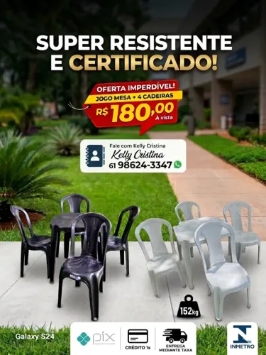 Jogo de Mesa Plástico Novo Oferta