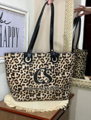 bolsa carmen steffens original animal print tote