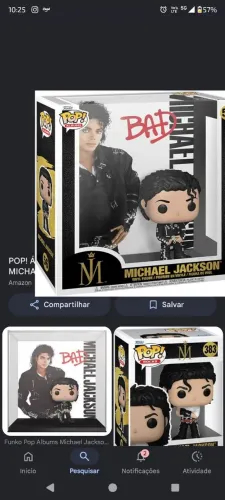 Boneco funko pop album Bad Michael Jackson 